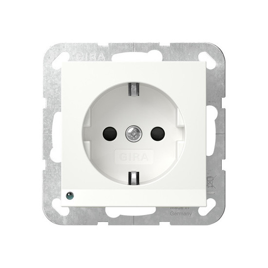 Gira 417003 SCHUKO-Steckdose LED-Leuchte + SP System 55 Reinweiß