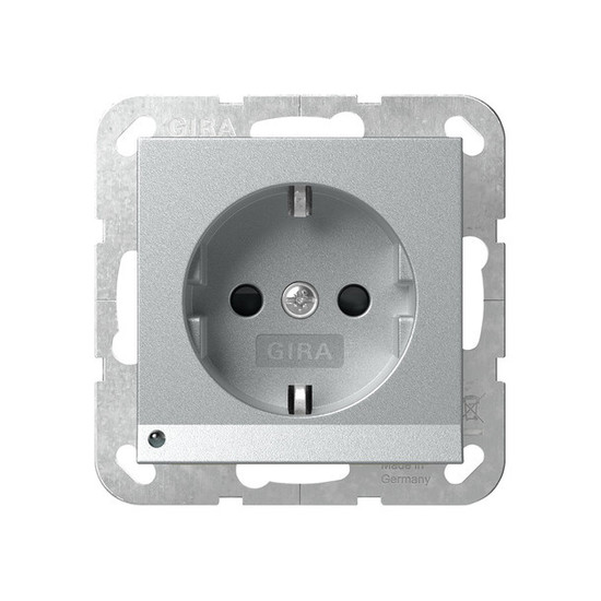 Gira 417026 SCHUKO-Steckdose LED-Leuchte + SP System 55 F Alu