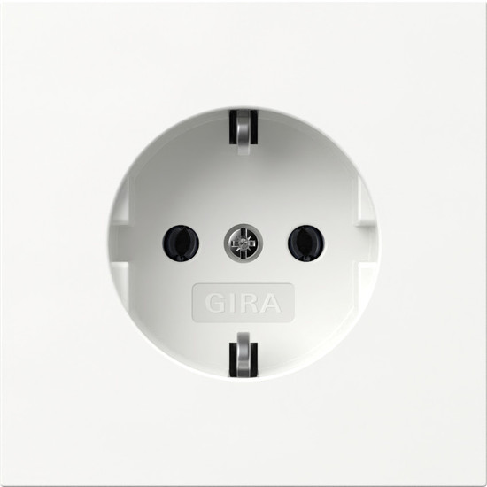Gira 418070 SCHUKO-Steckdose Schraubklemmen Flächenschalter Reinweiß