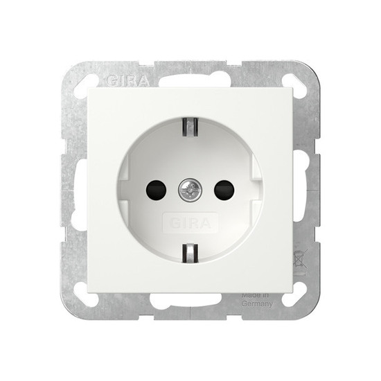 Gira 438303 SCHUKO-Steckdose SP ohne Befestigungskrallen Schraubklemmen System 55 Reinweiß