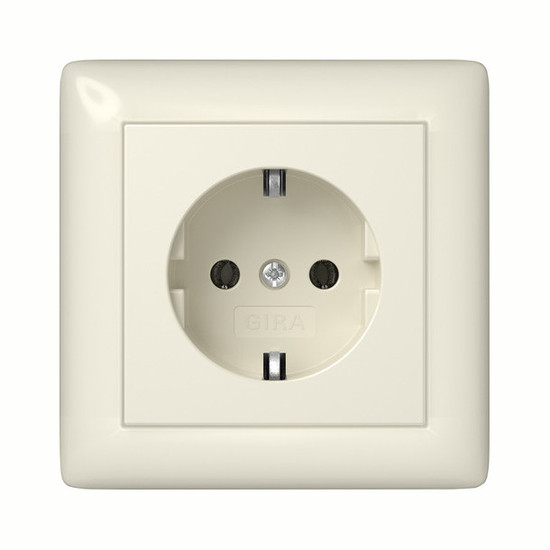Gira 444001 SCHUKO-Steckdose Vollplatte Standard 55 Cremeweiß