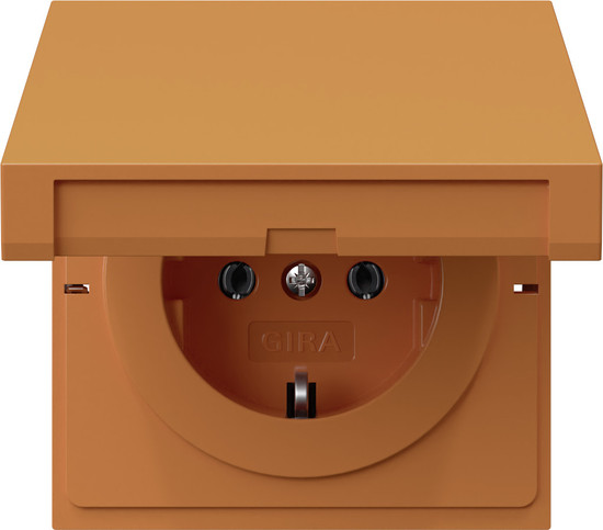 Gira 4454709 SCHUKO-Steckdose KD ZSV Flächenschalter Orange