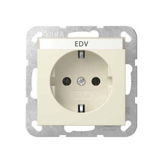 Gira 445701 SCHUKO-Steckdose Beschriftungsfeld System 55 Cremeweiß