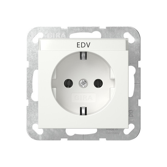 Gira 445703 SCHUKO-Steckdose Beschriftungsfeld System 55 Reinweiß