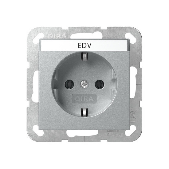Gira 445726 SCHUKO-Steckdose Beschriftungsfeld System 55 F Alu