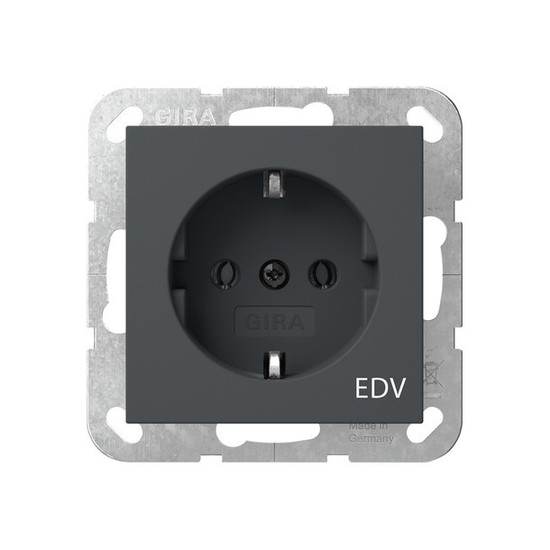 Gira 445828 SCHUKO-Steckdose Aufdruck EDV System 55 Anthrazit