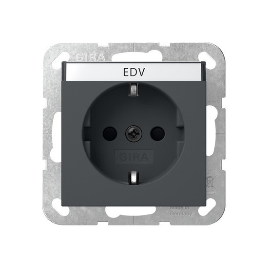 Gira 446228 SCHUKO-Steckdose Beschriftungsfeld + SP System 55 Anthrazit