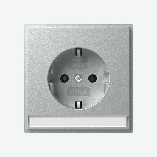 Gira 446265 SCHUKO-Steckdose Beschriftungsfeld + SP (IP20) Gira TX_44 F Alu