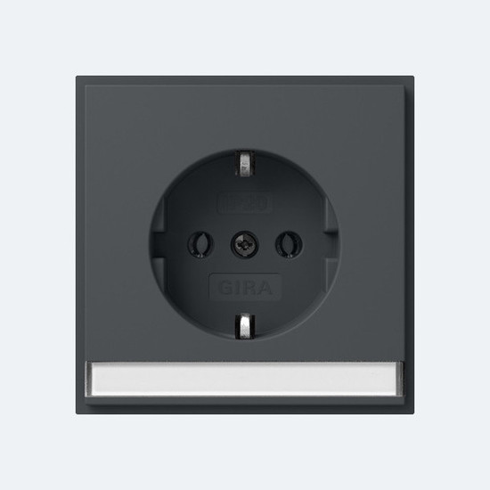 Gira 446267 SCHUKO-Steckdose Beschriftungsfeld + SP (IP20) Gira TX_44 Anthrazit