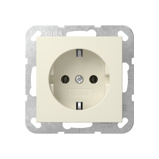 Gira 446601 SCHUKO-Steckdose ohne Befestigungskrallen System 55 Cremeweiß