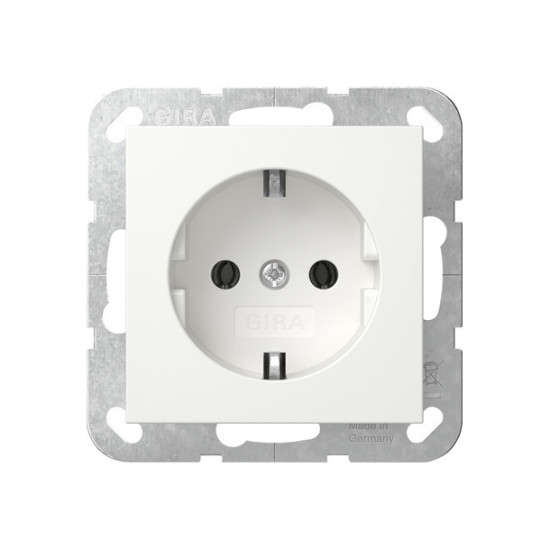 Gira 446603 SCHUKO-Steckdose ohne Befestigungskrallen System 55 Reinweiß
