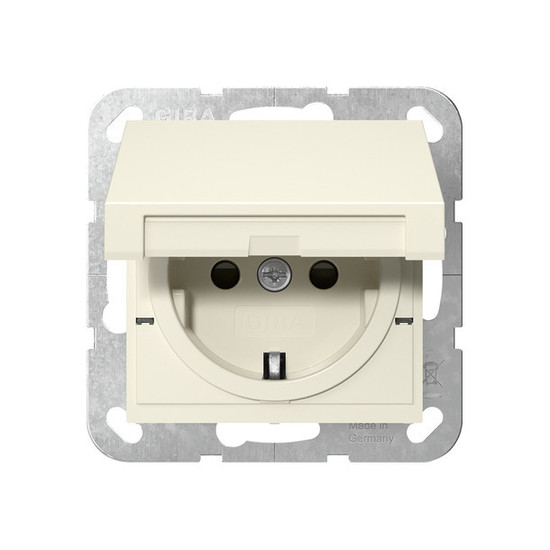 Gira 475401 SCHUKO-Steckdose KD + SP Schraubklemmen System 55 Cremeweiß
