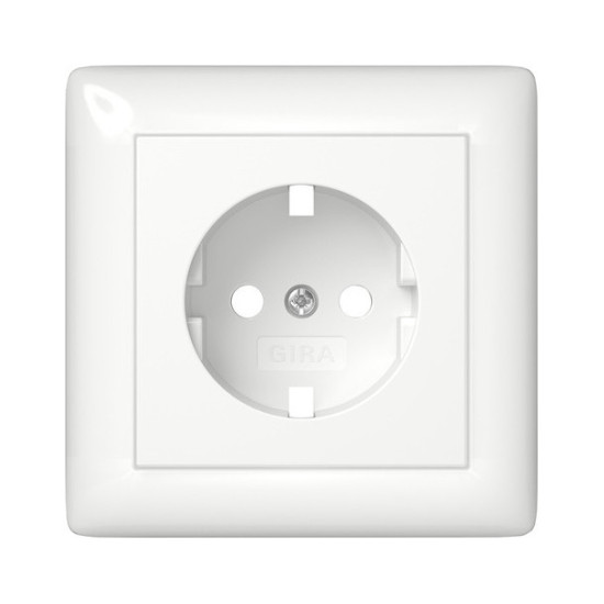 Gira 492903 Abdeckung SCHUKO-Steckdose Vollplatte System 55 Reinweiß