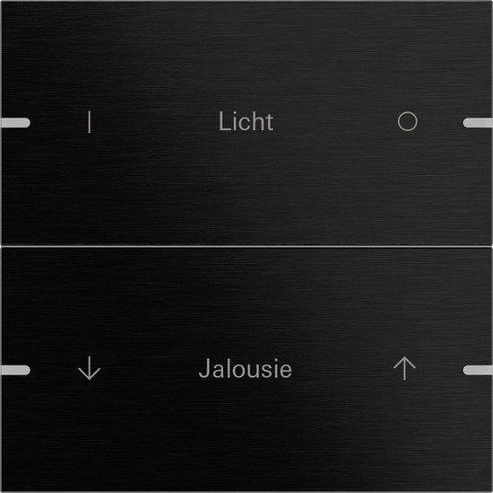Gira 5032126 Wippenset 2-fach individuell Tastsensensor 4.95 Alum.Schwarz(elox.)