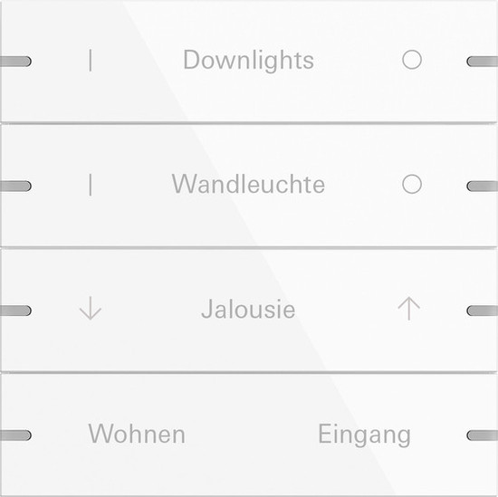 Gira 5034903 Wippenset 4-fach individuell Tastsensensor 4.95 Alum.Reinweiß(lack.)