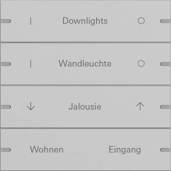 Gira 5034915 Wippenset 4-fach individuell Tastsensensor 4.95 Alum.Grau m(lack.)