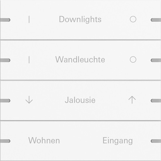 Gira 5034927 Wippenset 4-fach individuell Tastsensensor 4.95 Alum.Reinweiß m(lack.)