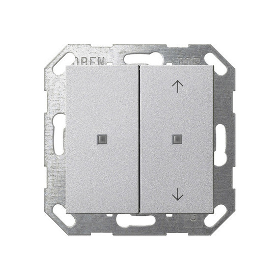 Gira 517526 Taster Wippe 2-fach unbedruckt/Pfeile OneKNX System 55 F Alu
