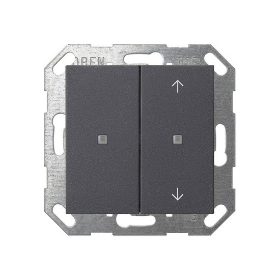 Gira 517528 Taster Wippe 2-fach unbedruckt/Pfeile OneKNX System 55 Anthrazit