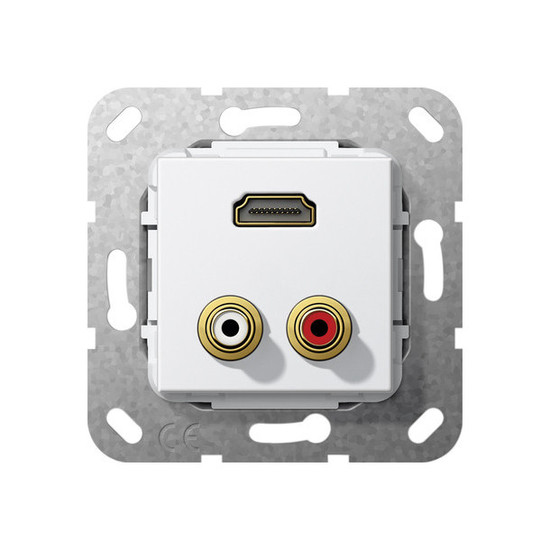 Gira 567403 C-Audio HDMI K-poligeitsche Einsatz Reinweiß