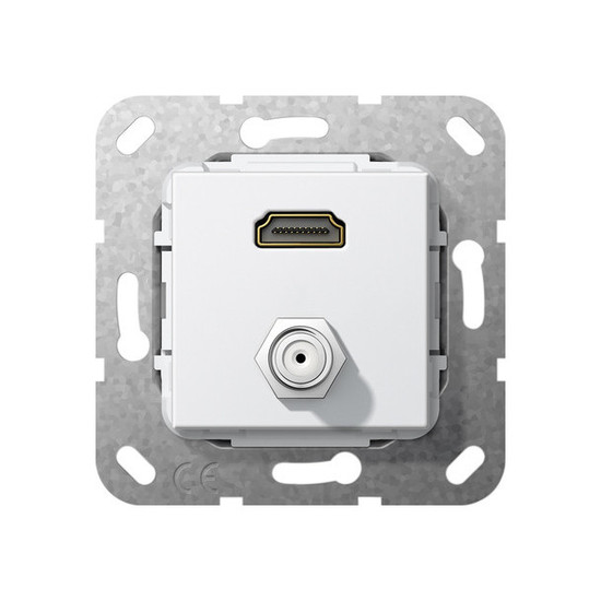 Gira 567503 HDMI SAT-F-Buchse Kpl. Einsatz Reinweiß