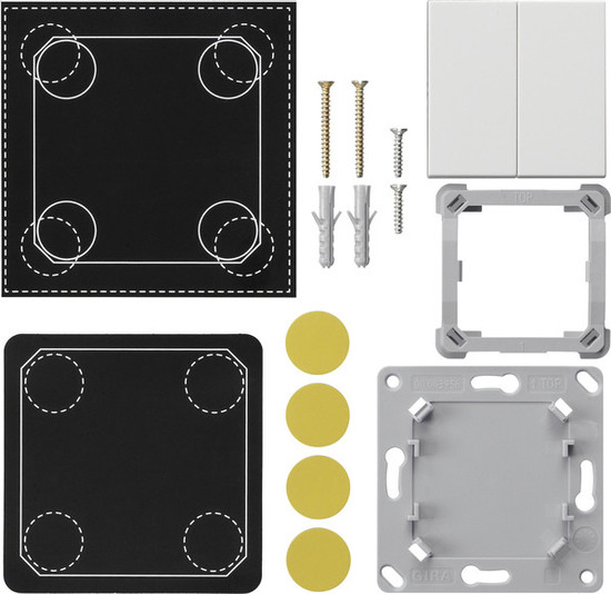 Gira 823203 Montageset EnOcean Funk Wandsender 2-fach System 55 Reinweiß