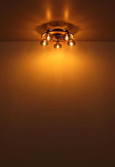 Globo Lamotta E27 Ventilator 5-fach Schwarz Matt, Metall Fernbedienung Ø13cm 03639