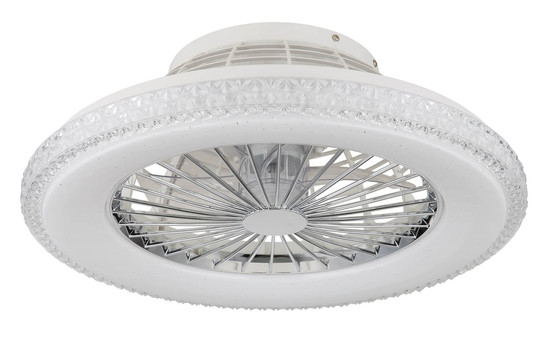 Globo Corusso LED Deckenventilator 40W CCT Verchromt, Metall Fernbedienung Nachtlicht Memoryfunktion Ø50cm 03654