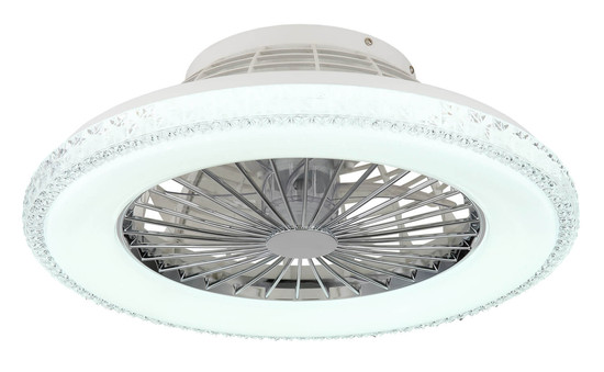 Globo Corusso LED Deckenventilator 40W CCT Verchromt, Metall Fernbedienung Nachtlicht Memoryfunktion Ø50cm 03654