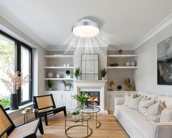 Globo Carney LED Deckenventilator 40W CCT Weiß Matt Fernbedienung Nachtlicht Memoryfunktion Ø45cm 03667SI