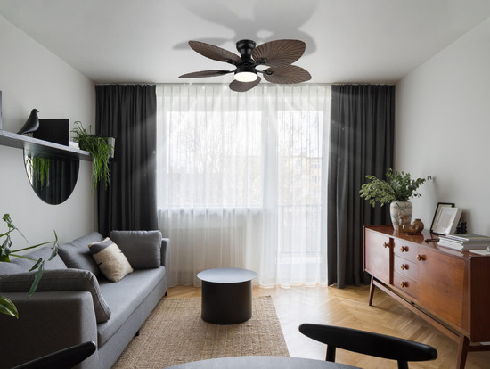 Globo Elise LED Deckenventilator 22W CCT Schwarz Matt, Metall Fernbedienung Memoryfunktion 28,5cm 03672B