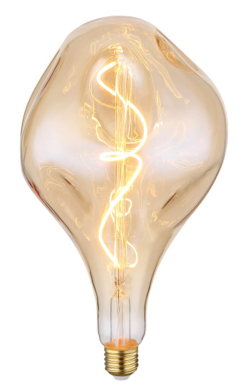 Globo Lampe E27 Leuchtmittel E27 4W Warmweiß Amber, Glas Ø16,5cm 11536A