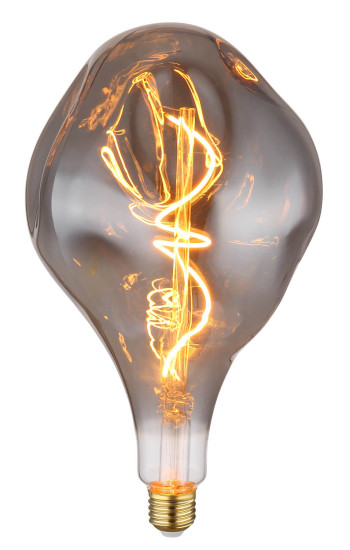 Globo Lampe E27 Leuchtmittel E27 4W Warmweiß Rauchfarben, Glas Ø16,5cm 11536S