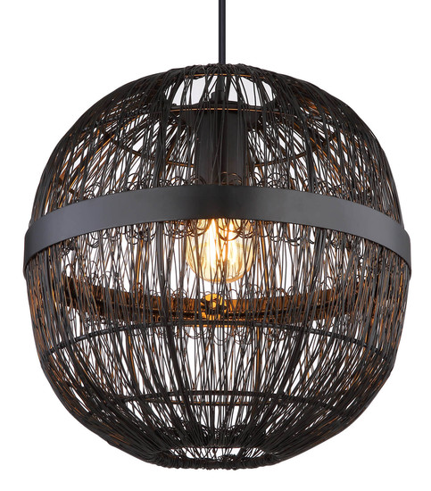 Globo Hermi Ii E27 Hängeleuchte 60W Schwarz Matt, Metall Ø30cm 14994H1