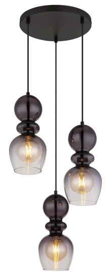 Globo Clarity E27 Hängeleuchte 3-fach 25W Schwarz Matt, Metall Ø15cm 15174-3H