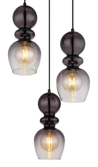 Globo Clarity E27 Hängeleuchte 3-fach 25W Schwarz Matt, Metall Ø15cm 15174-3H