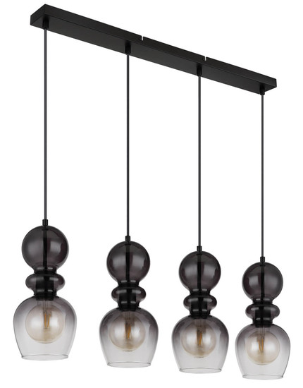 Globo Clarity E27 Hängeleuchte 4-fach 25W Schwarz Matt, Metall Ø15cm 15174-4H