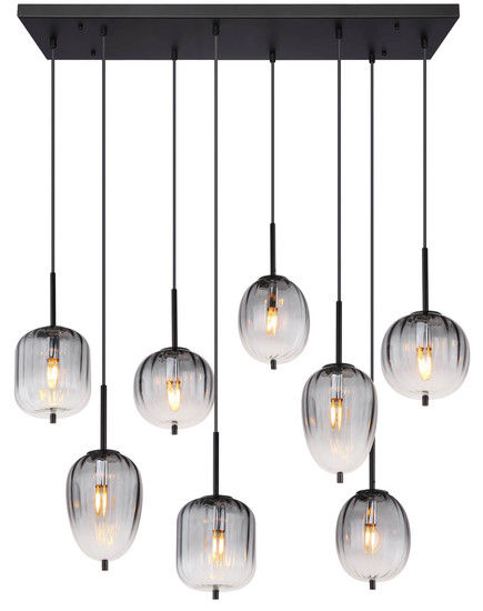Globo Attila E14 Hängeleuchte 8-fach 40W Schwarz Matt, Metall 120cm 15215-8