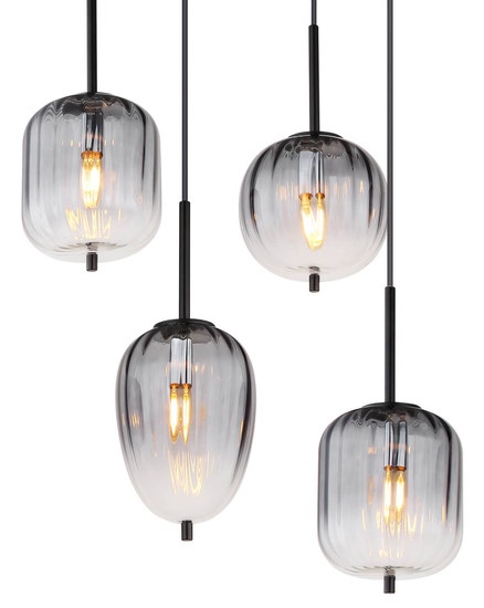 Globo Attila E14 Hängeleuchte 8-fach 40W Schwarz Matt, Metall 120cm 15215-8