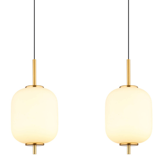 Globo Ewald LED Hängeleuchte 26W Warmweiß Messingfarben, Metall Ø13,5cm 15217-4