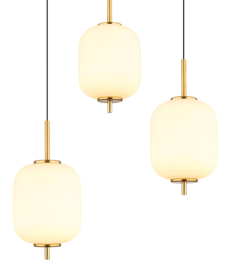 Globo LED Pendelleuchte Ewald 40W warmweiss Messingfarben Metall Glas 220x80,5cm