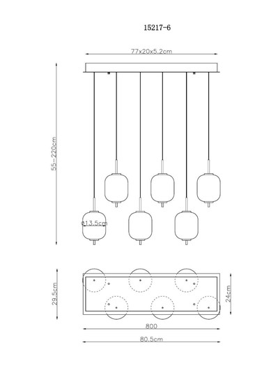 Globo LED Pendelleuchte Ewald 40W warmweiss Messingfarben Metall Glas 220x80,5cm