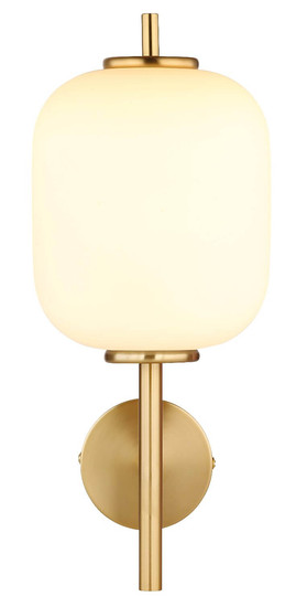 Globo LED Wandleuchte Ewald 7W warmweiss Messingfarben Metall Glas 32,5x13,5cm