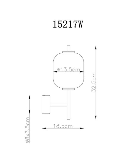 Globo LED Wandleuchte Ewald 7W warmweiss Messingfarben Metall Glas 32,5x13,5cm