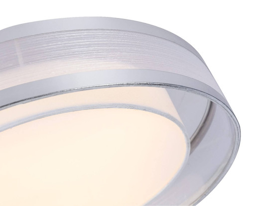 Globo LED Deckenleuchte Naxos 24W warmweiss Verchromt matt weiß Metall Garn Ø40cm