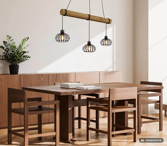 Globo Pendelleuchte Caldwell 3-flammig E27 Schwarz matt Metall Metallstäbe 150x100cm