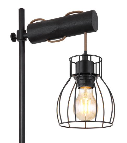 Globo Mina E27 Tischleuchte 40W Schwarz Matt, Metall Ø13,6cm 15326TNB