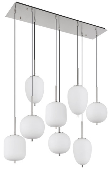 Globo Blacky I E14 Hängeleuchte 8-fach 40W Nickel Matt, Metall 120cm 15345-8NO