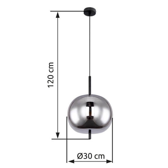 Globo Pendelleuchte Blacky E27 Schwarz Metall Glas Ø30cm