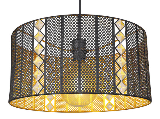 Globo Abini E27 Hängeleuchte 60W Schwarz Matt, Metall Ø42cm 15450H